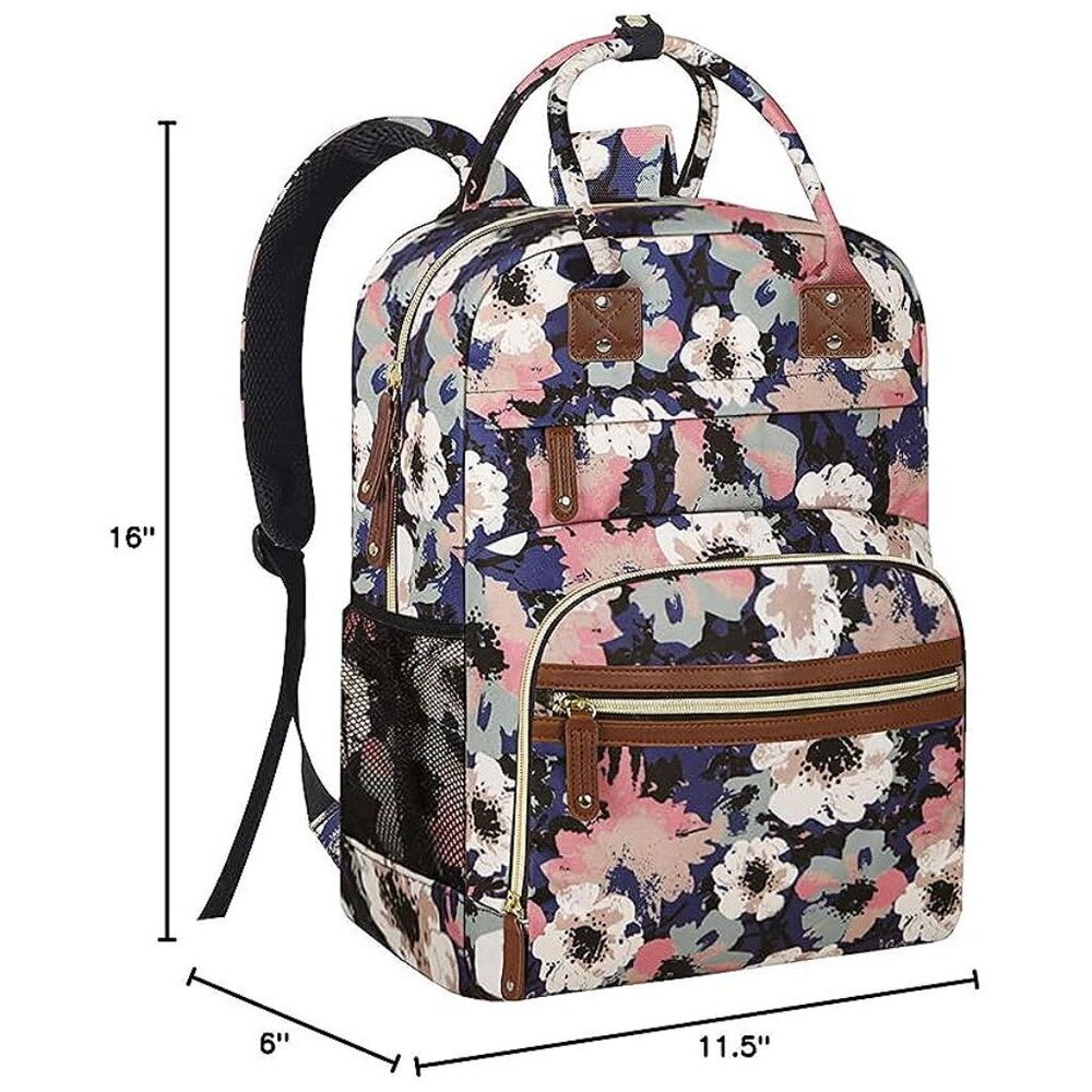 Diaper Bag Backpack Tote for Women Large Capacity, Floral Painting - Picture 8 of 8